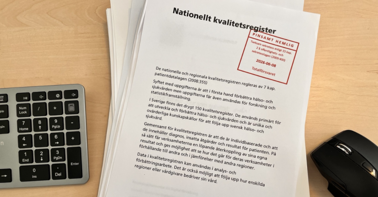 Kan sekretess skada Sveriges säkerhet? – Försvarssekretess för uppgifter ur kvalitetsregister
